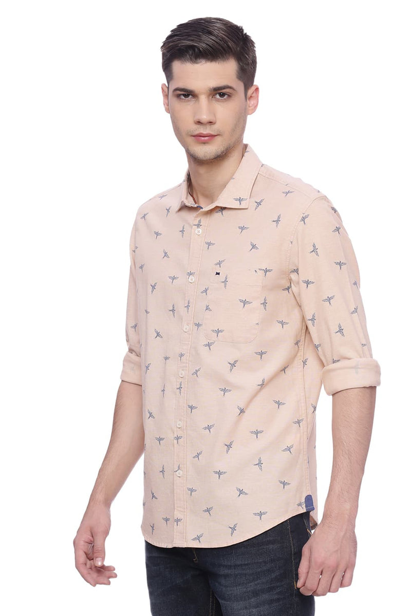 BASICS SLIM FIT PRINTED SHIRT