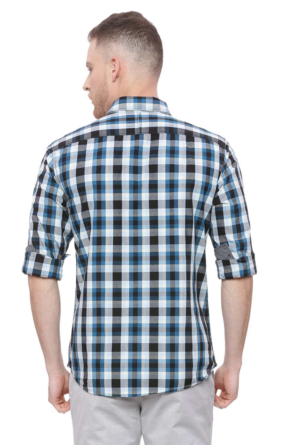 BASICS SLIM FIT CHECKS SHIRT