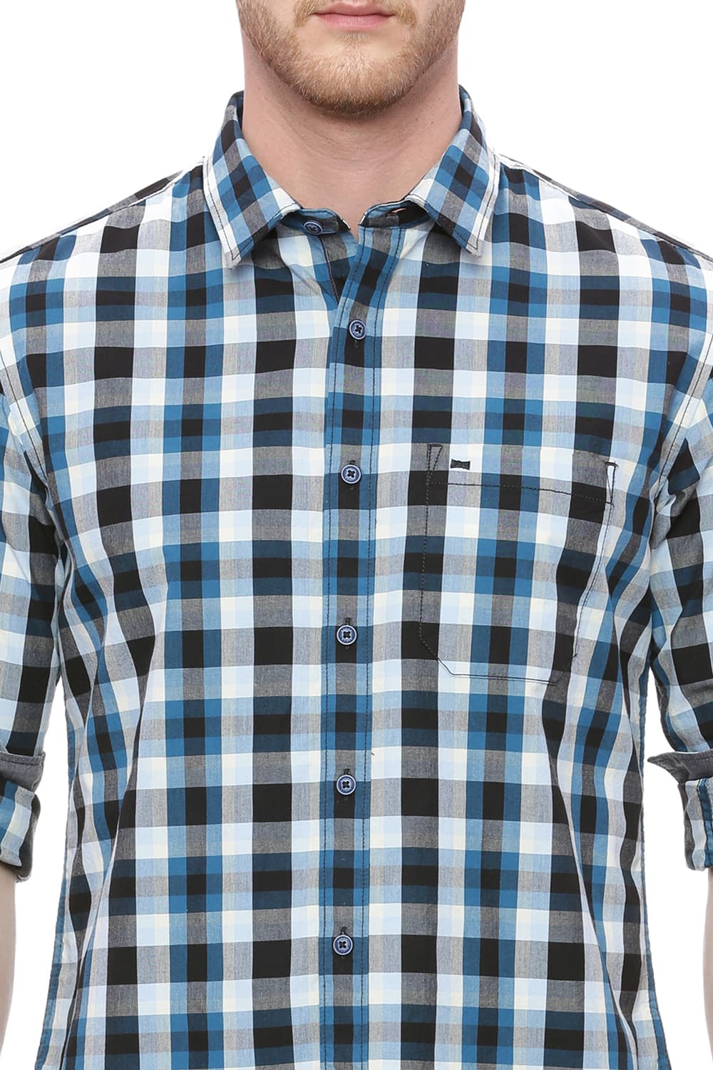 BASICS SLIM FIT CHECKS SHIRT