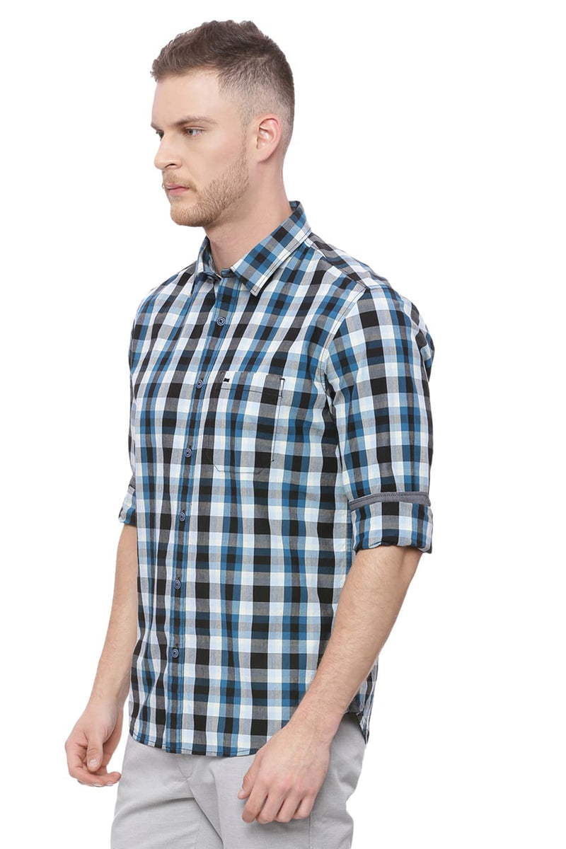 BASICS SLIM FIT CHECKS SHIRT