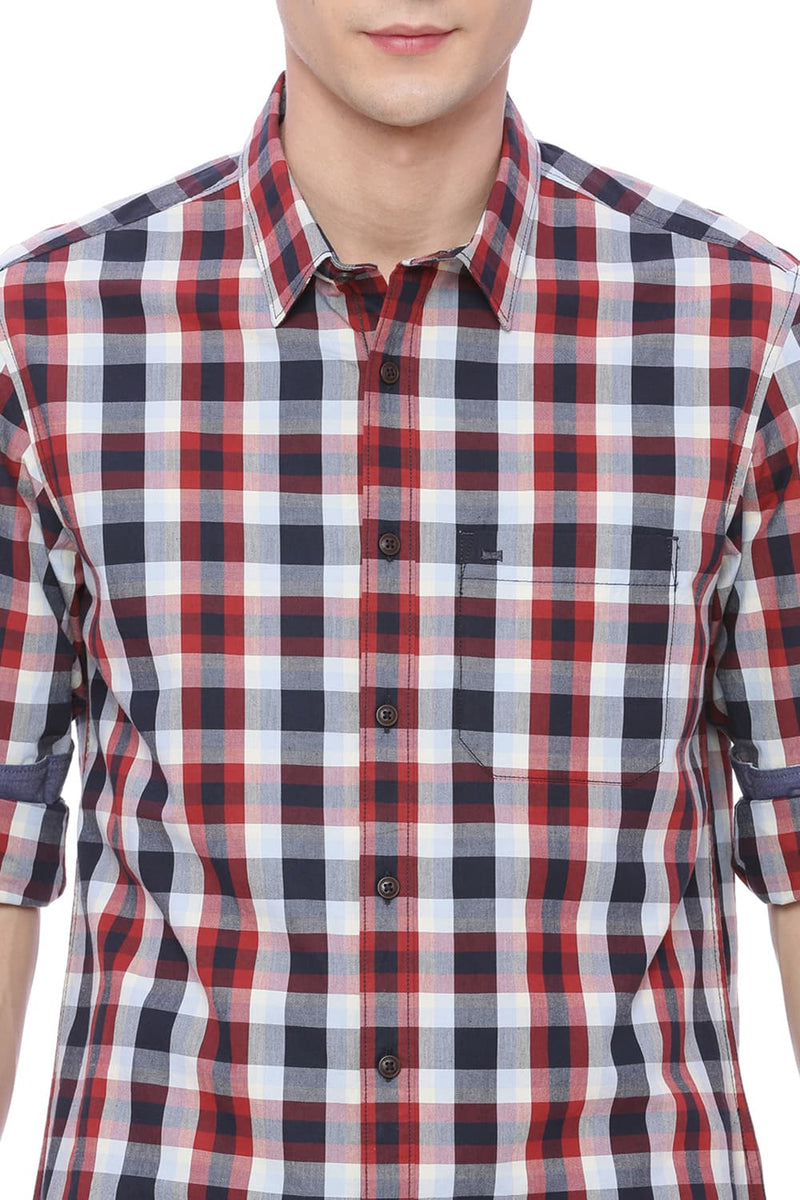 BASICS SLIM FIT CHECKS SHIRT