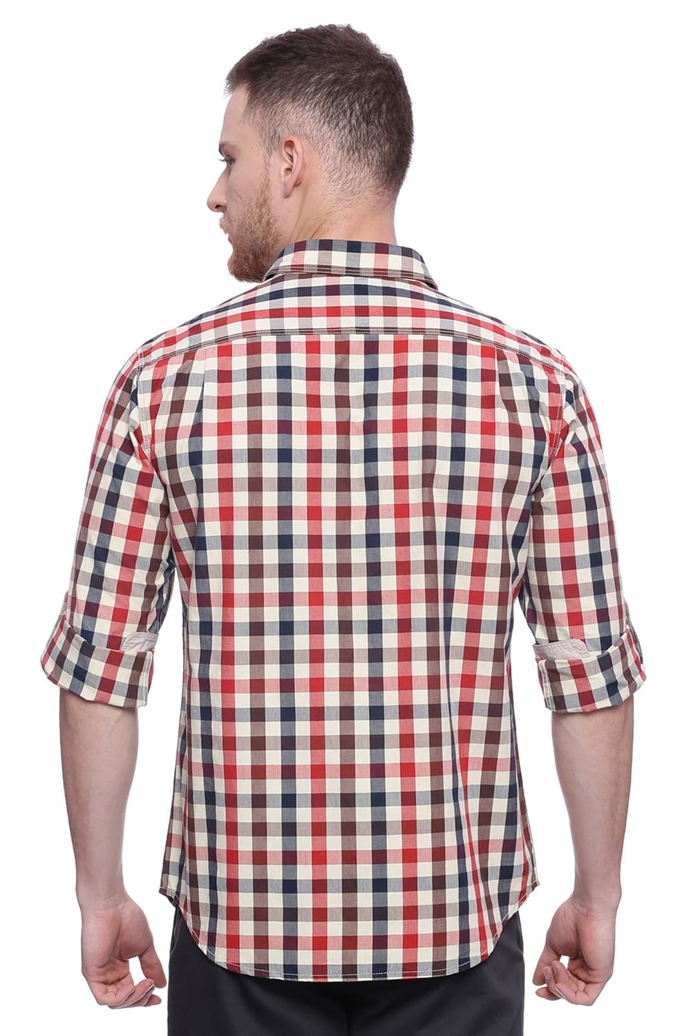 BASICS SLIM FIT CHECKS SHIRT