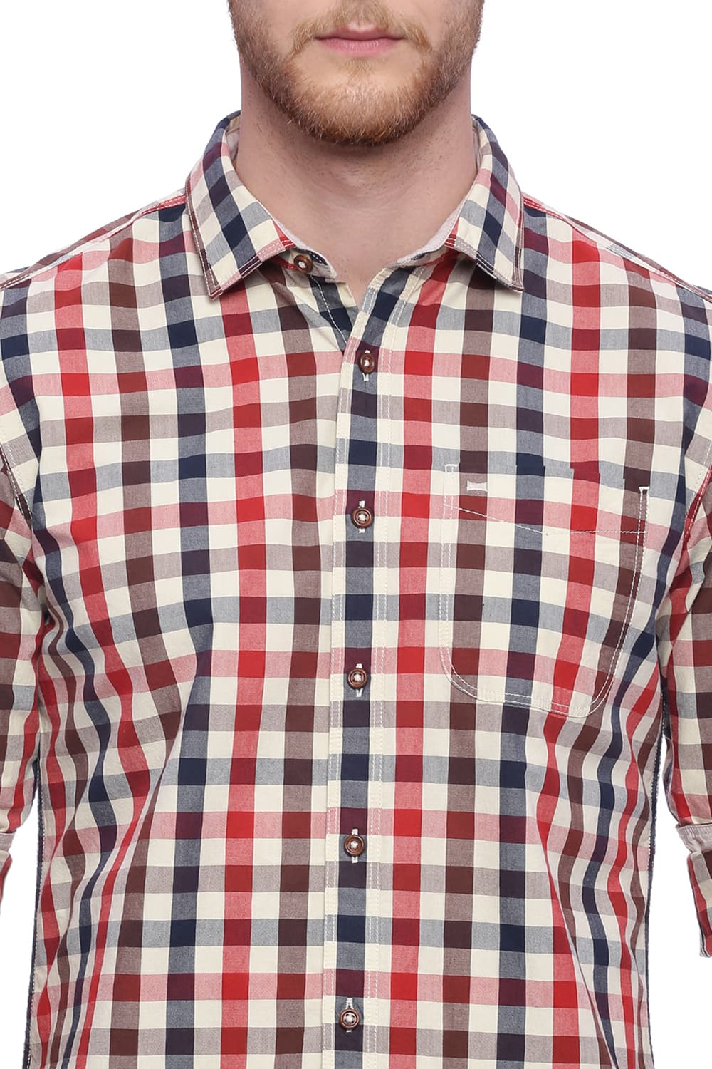 BASICS SLIM FIT CHECKS SHIRT