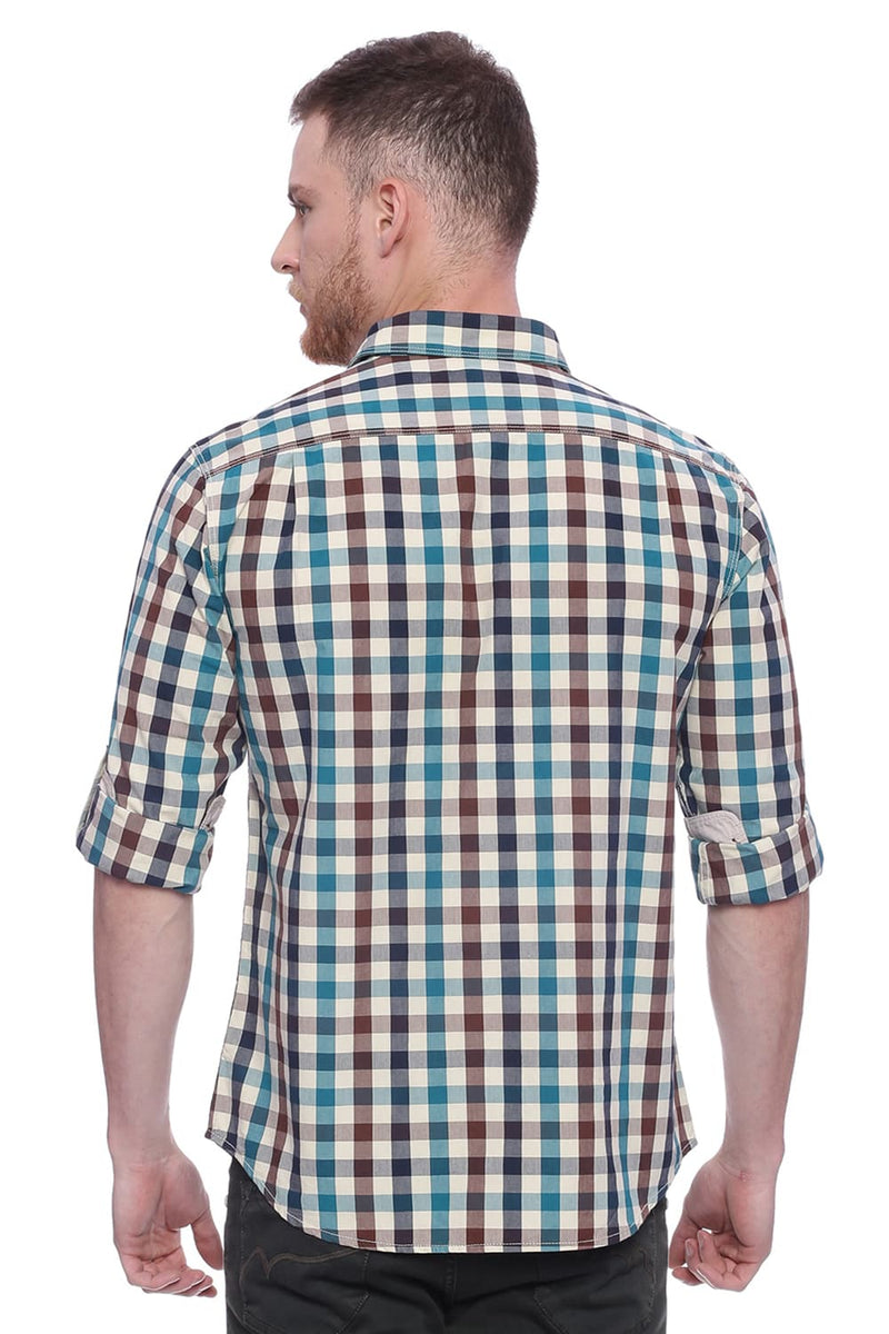 BASICS SLIM FIT CHECKS SHIRT