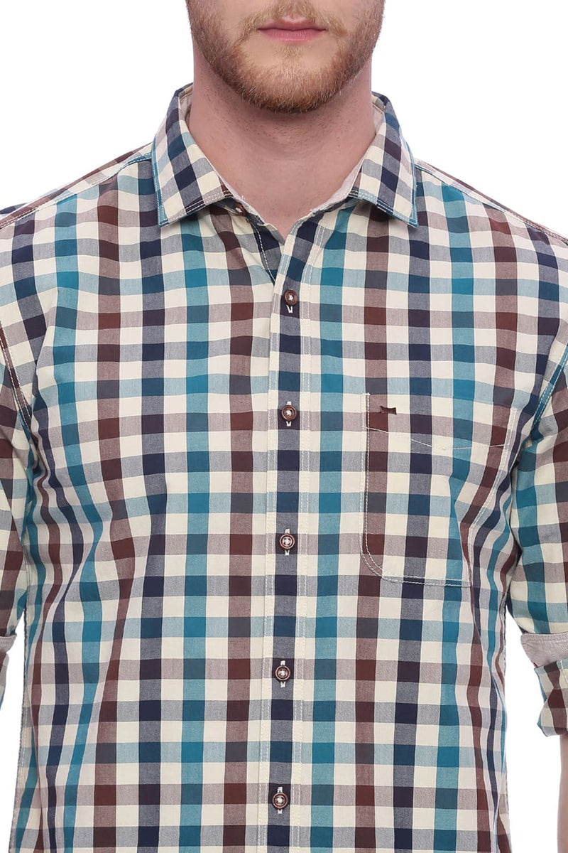 BASICS SLIM FIT CHECKS SHIRT