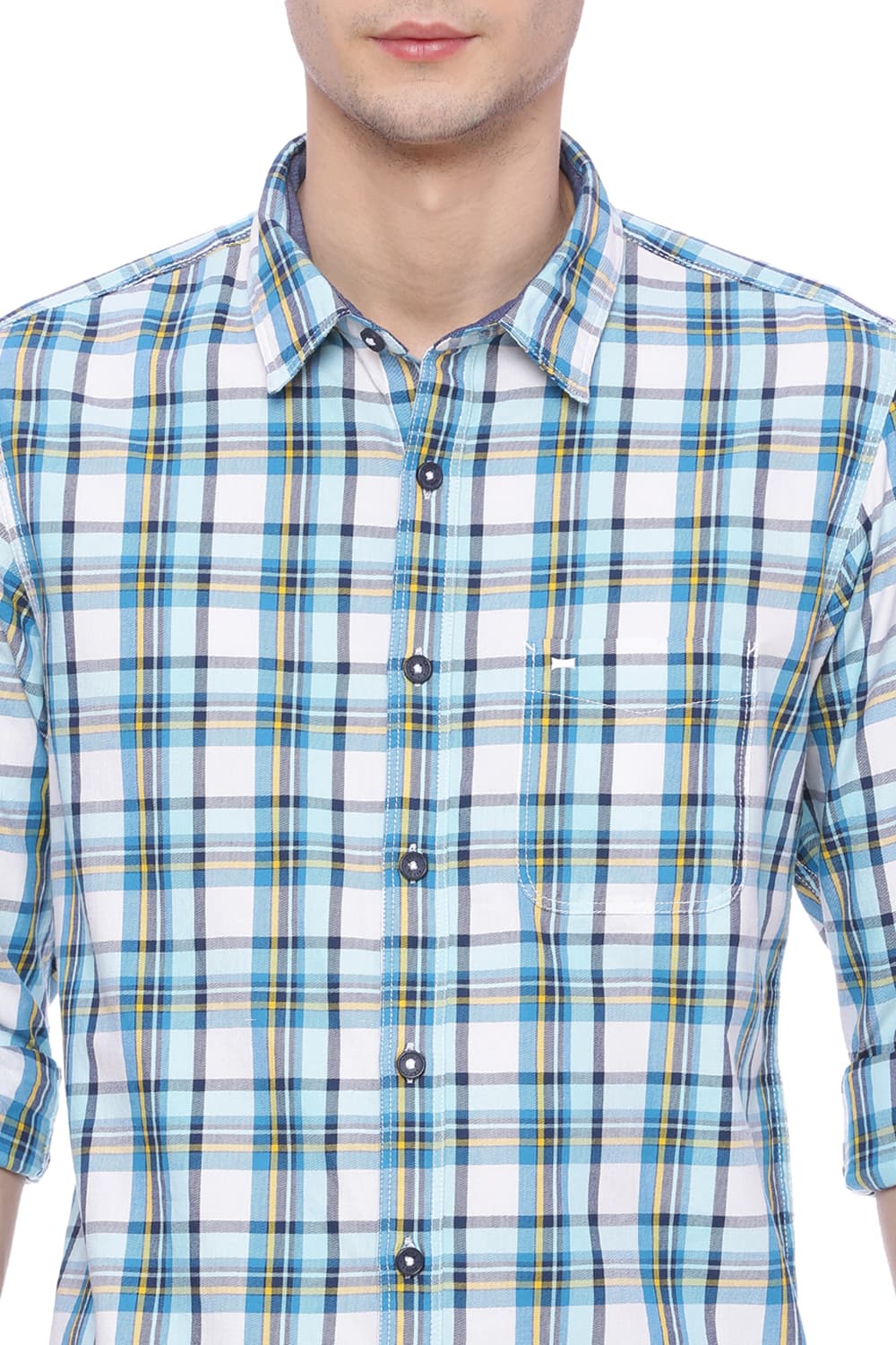 BASICS SLIM FIT CHECKS SHIRT