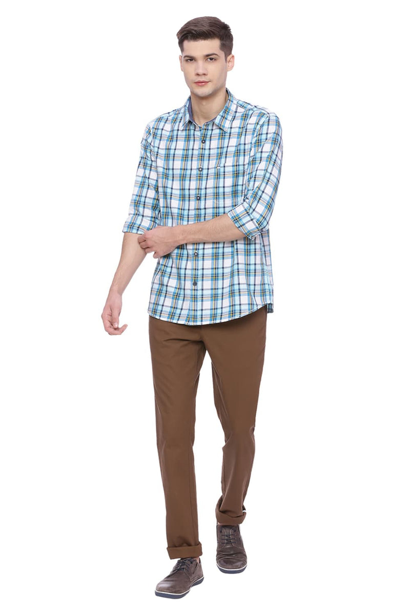 BASICS SLIM FIT CHECKS SHIRT