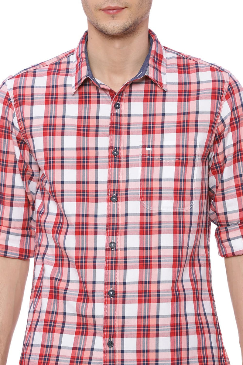 BASICS SLIM FIT CHECKS SHIRT