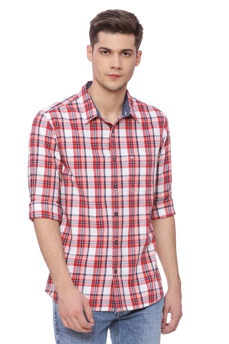 BASICS SLIM FIT CHECKS SHIRT