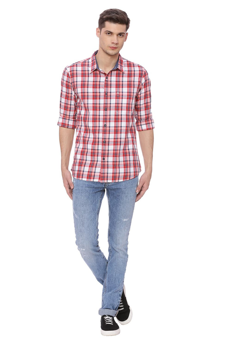 BASICS SLIM FIT CHECKS SHIRT