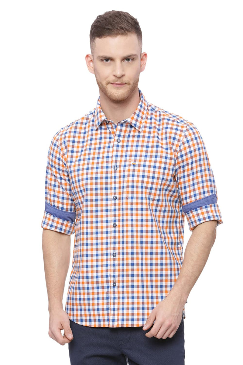 BASICS SLIM FIT CHECKS SHIRT