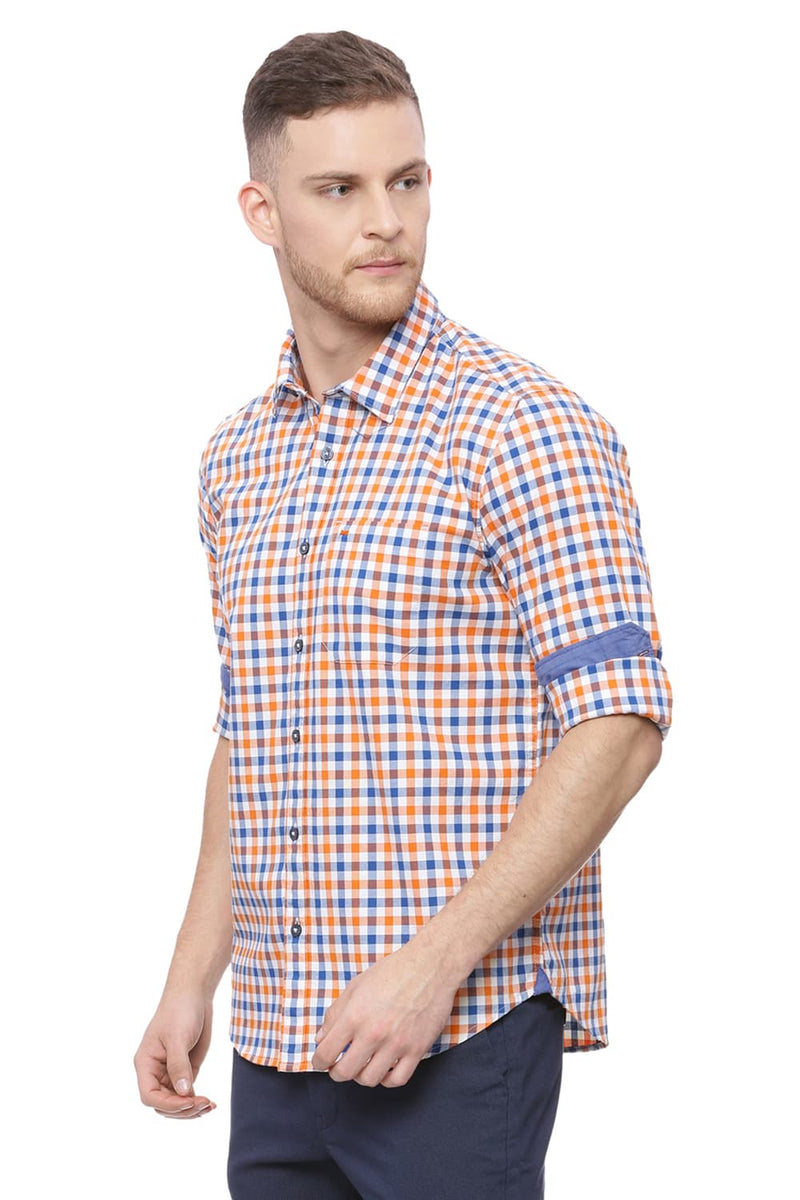 BASICS SLIM FIT CHECKS SHIRT