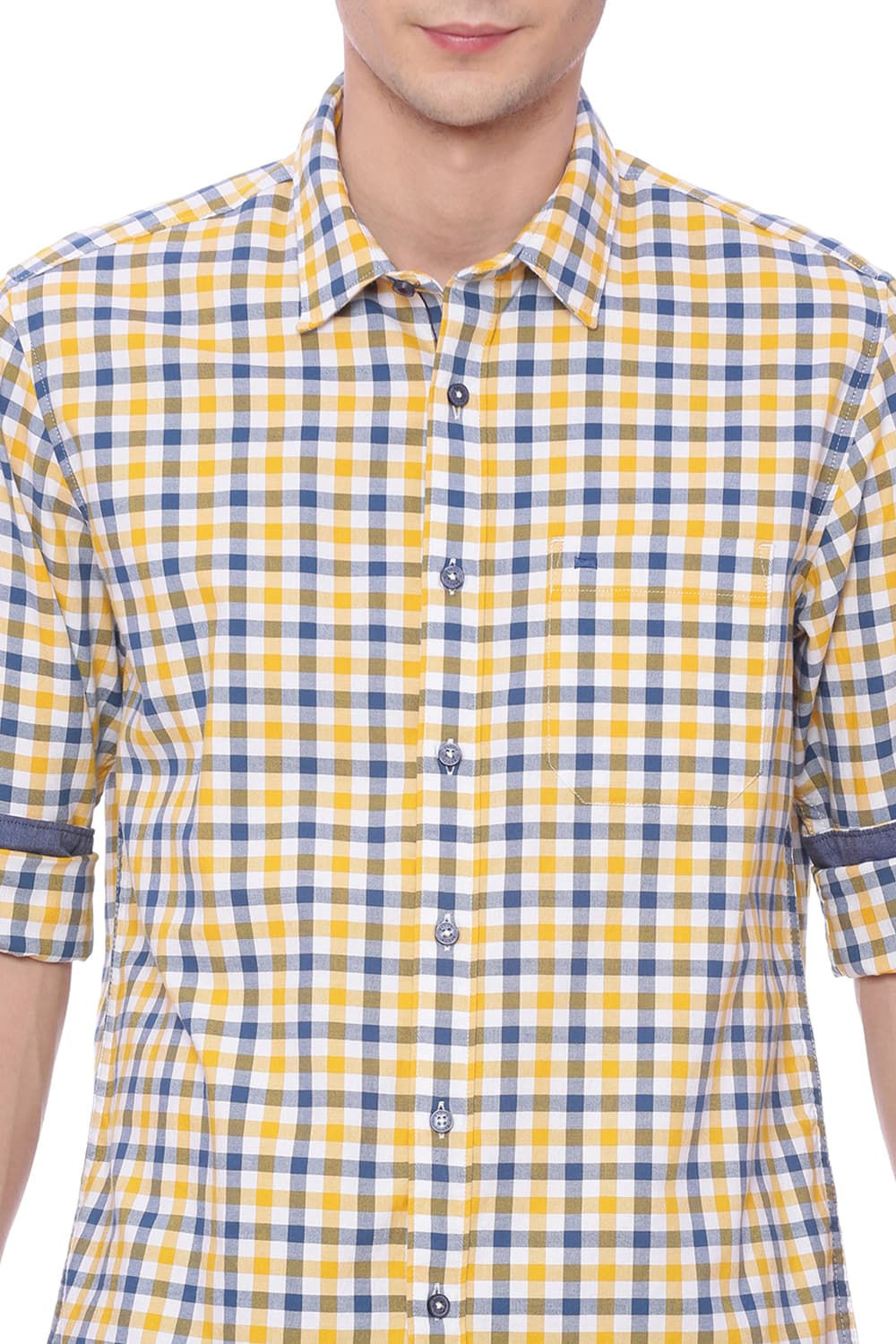 BASICS SLIM FIT CHECKS SHIRT