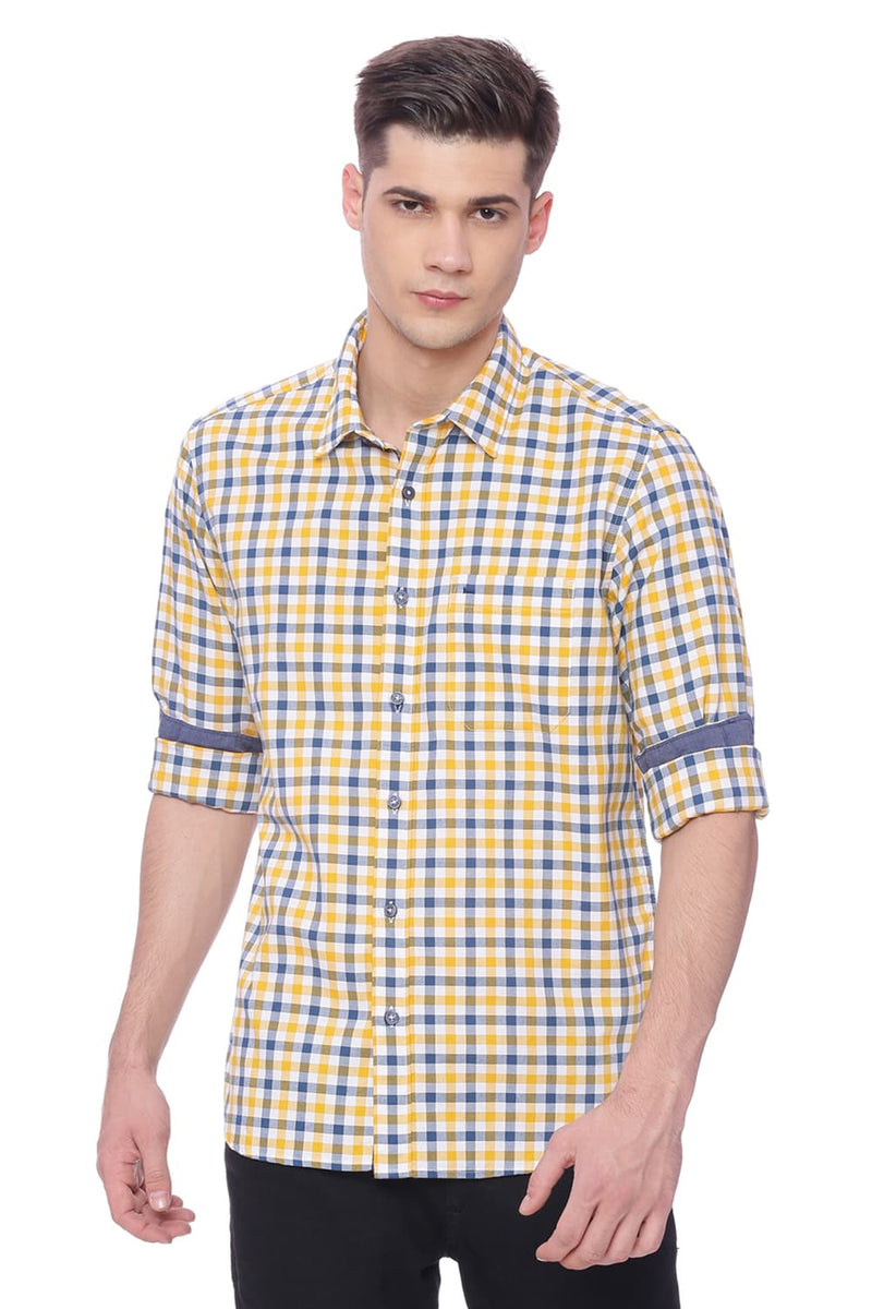 BASICS SLIM FIT CHECKS SHIRT