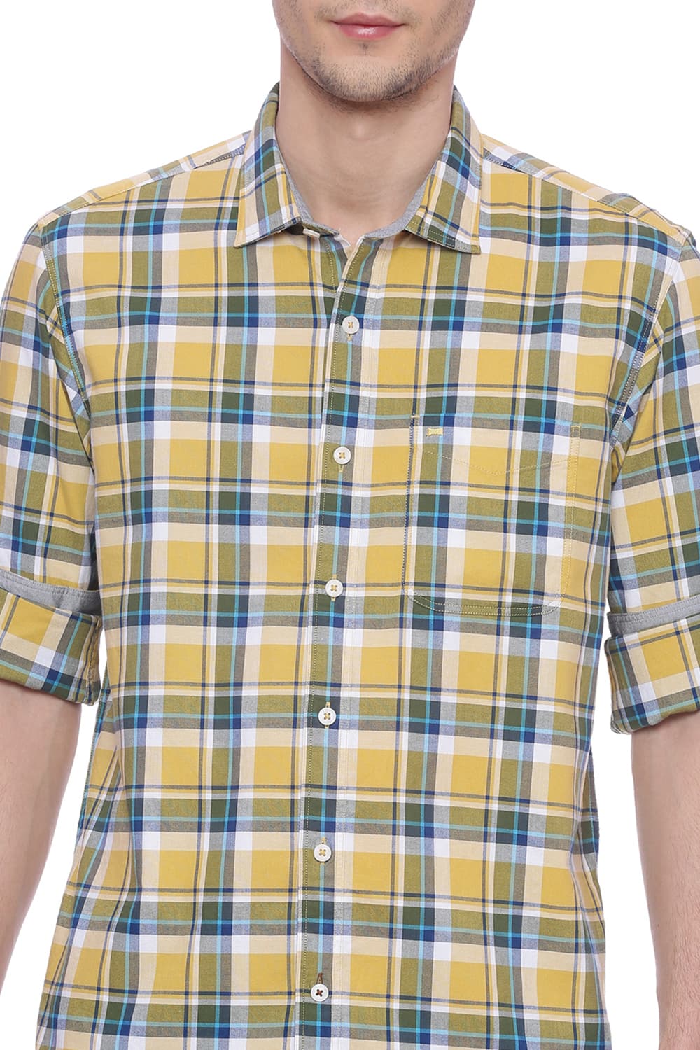 BASICS SLIM FIT CHECKS SHIRT