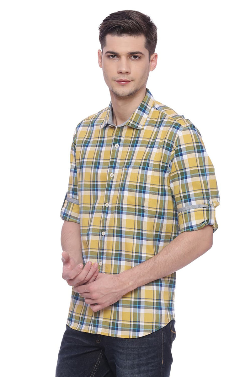 BASICS SLIM FIT CHECKS SHIRT