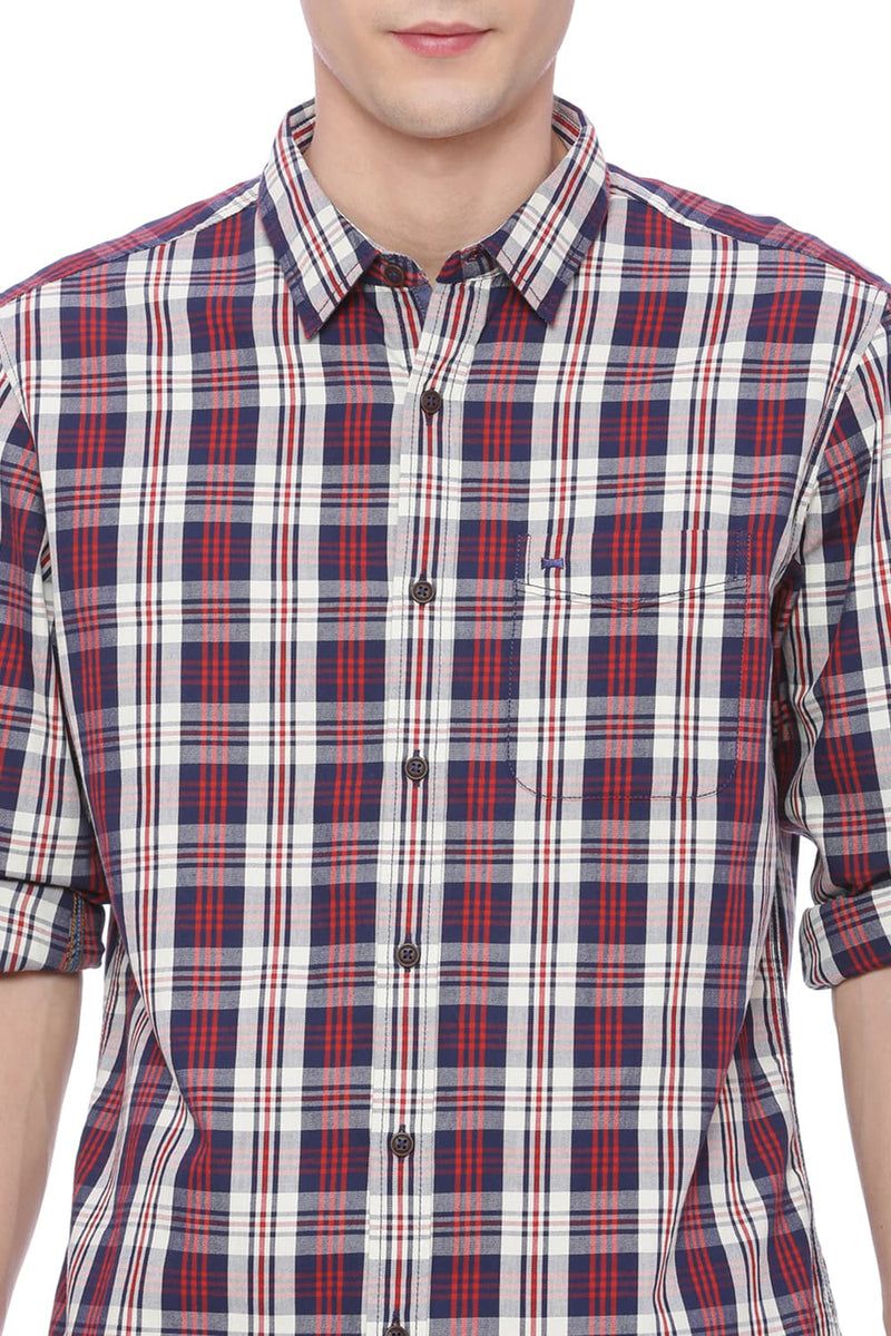 BASICS SLIM FIT CHECKS SHIRT