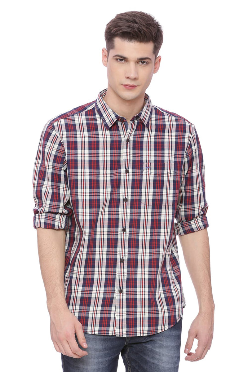 BASICS SLIM FIT CHECKS SHIRT