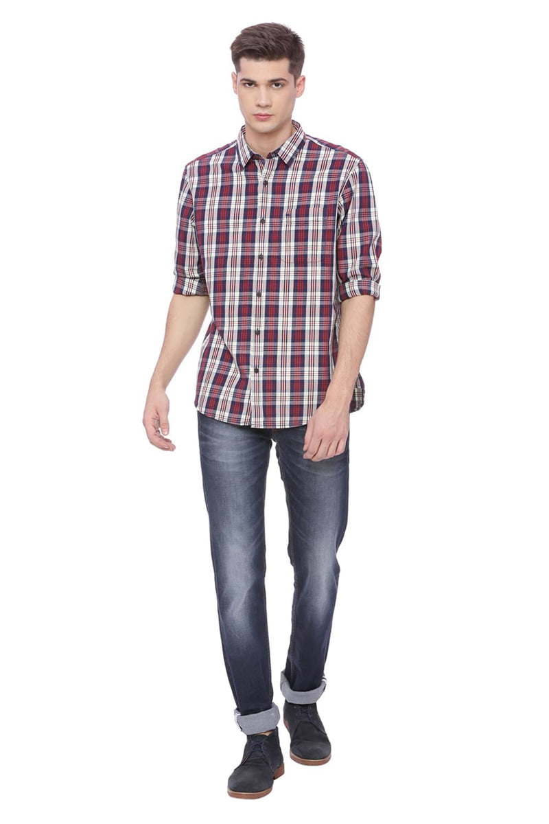 BASICS SLIM FIT CHECKS SHIRT