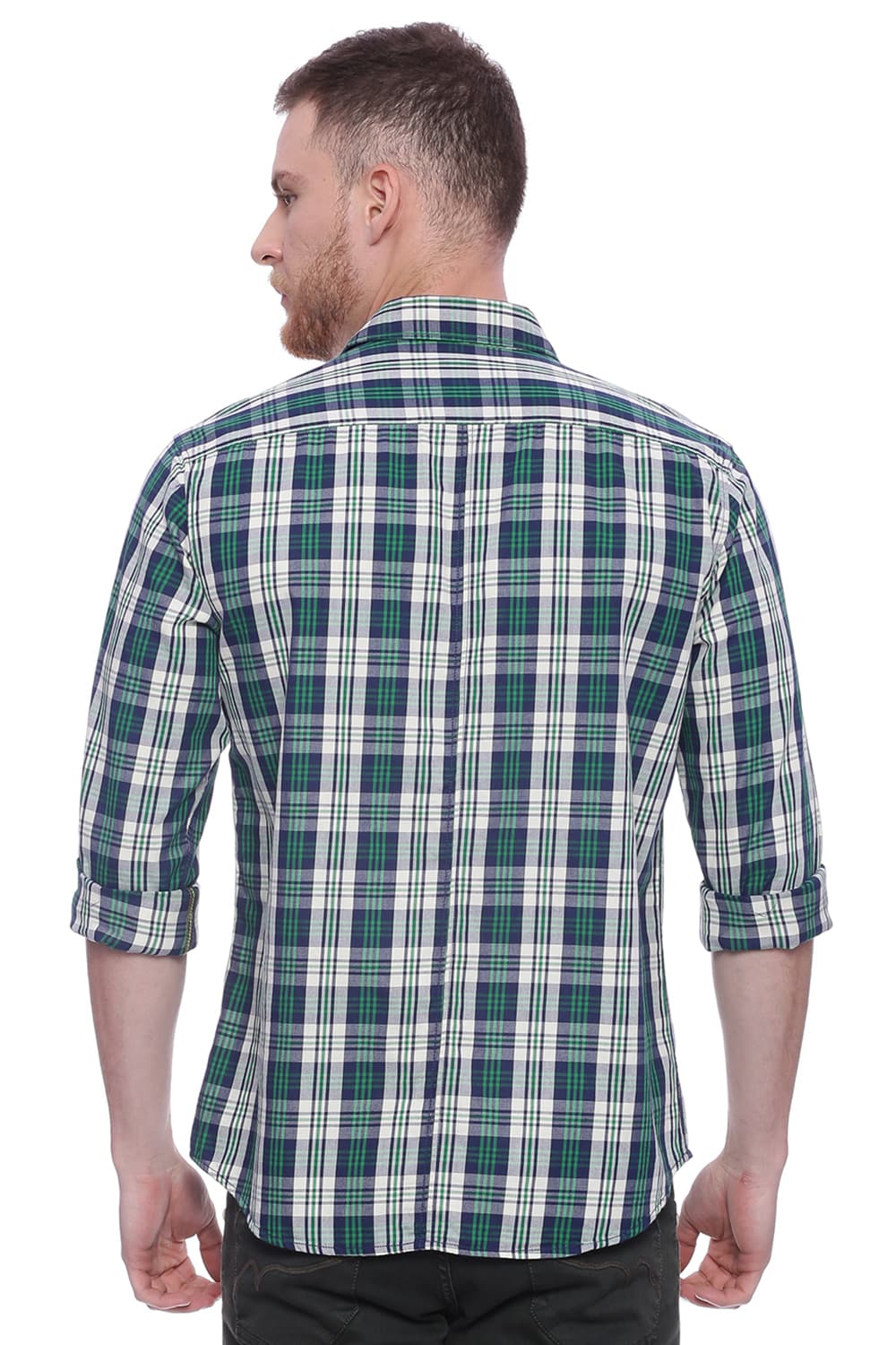 BASICS SLIM FIT CHECKS SHIRT