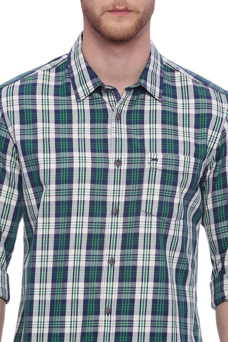 BASICS SLIM FIT CHECKS SHIRT