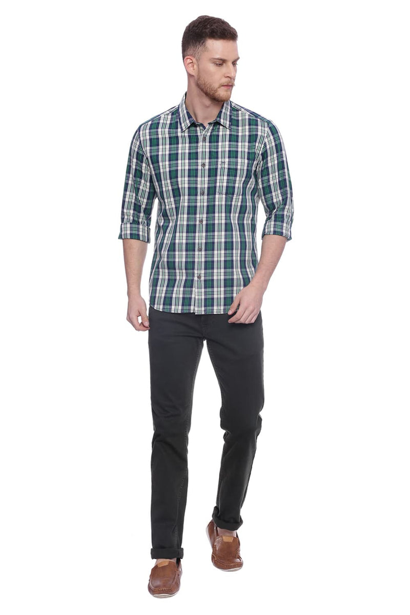 BASICS SLIM FIT CHECKS SHIRT