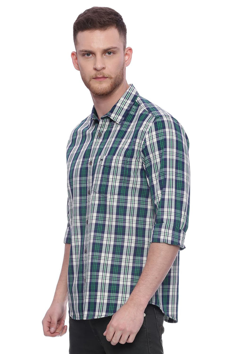 BASICS SLIM FIT CHECKS SHIRT