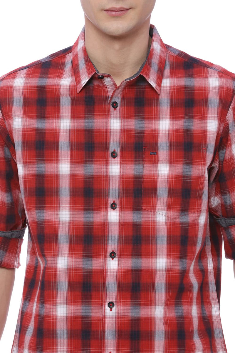 BASICS SLIM FIT CHECKS SHIRT