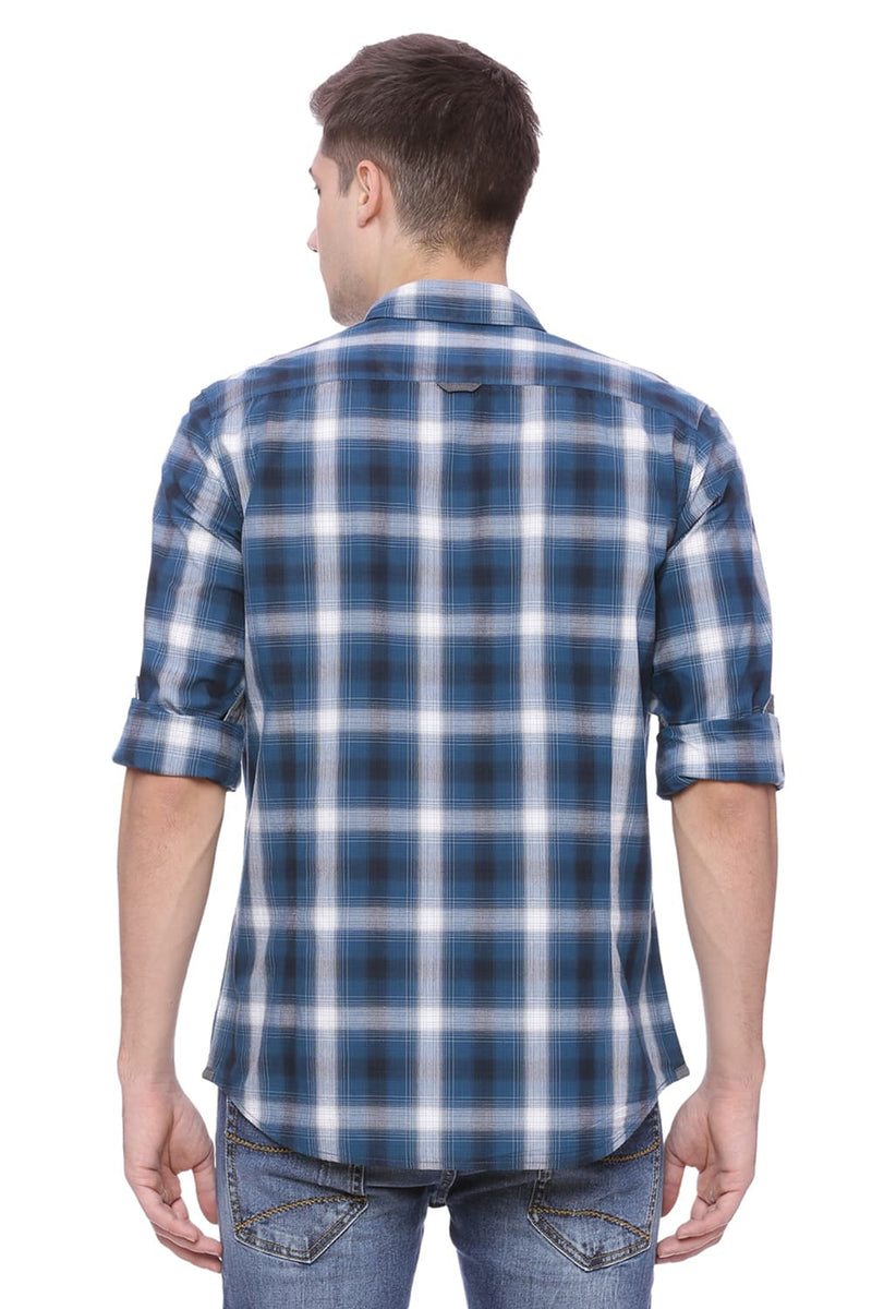 BASICS SLIM FIT CHECKS SHIRT