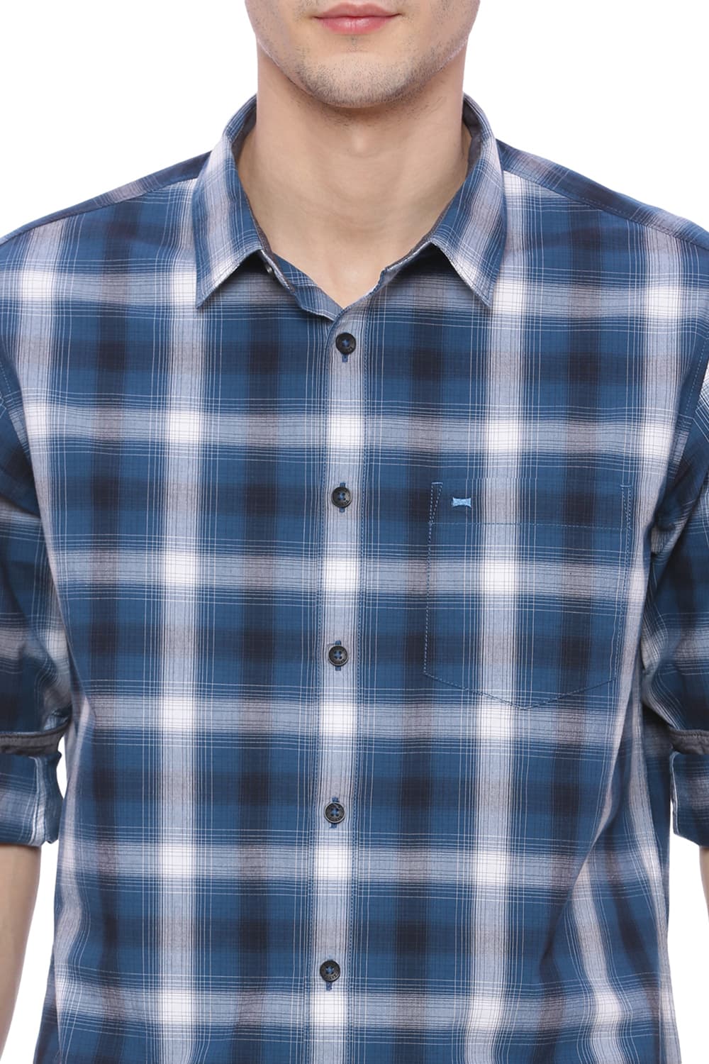 BASICS SLIM FIT CHECKS SHIRT