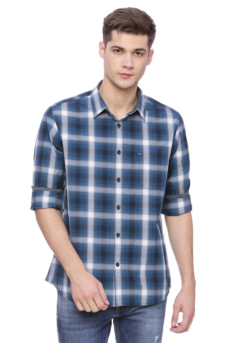 BASICS SLIM FIT CHECKS SHIRT