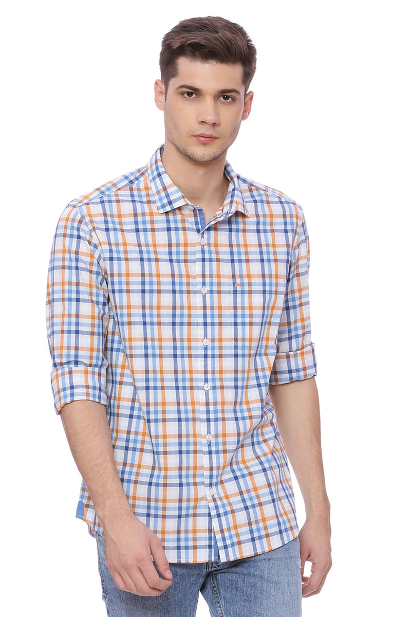 BASICS SLIM FIT CHECKS SHIRT