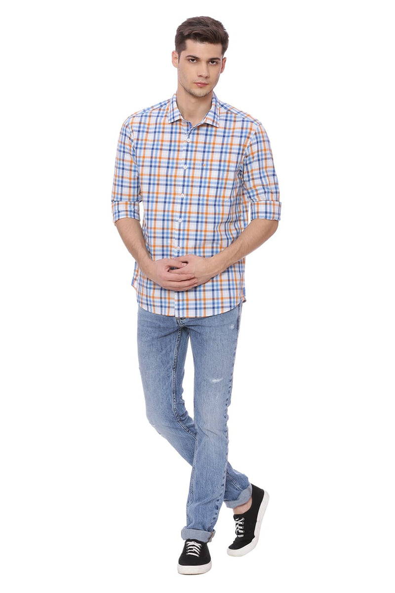 BASICS SLIM FIT CHECKS SHIRT