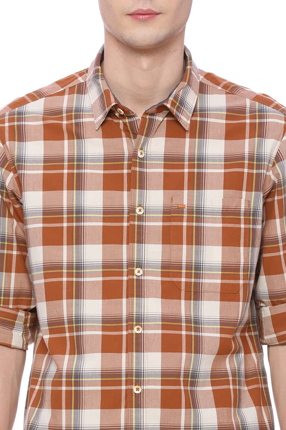 BASICS SLIM FIT CHECKS SHIRT