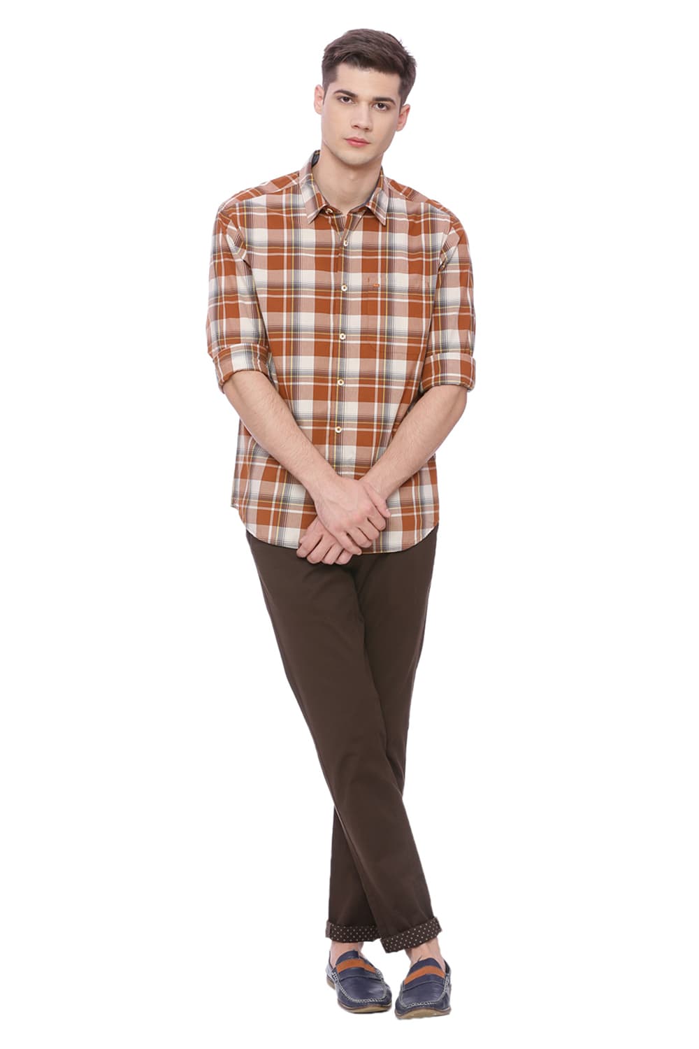 BASICS SLIM FIT CHECKS SHIRT