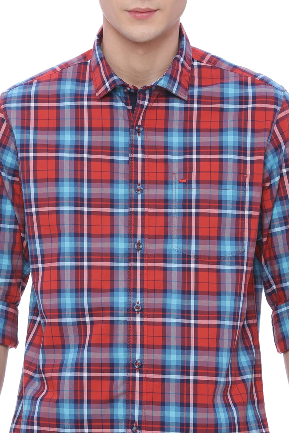 BASICS SLIM FIT CHECKS SHIRT