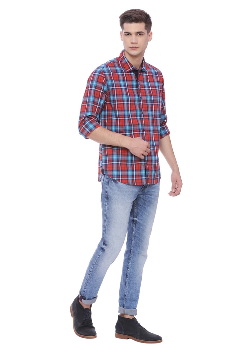 BASICS SLIM FIT CHECKS SHIRT