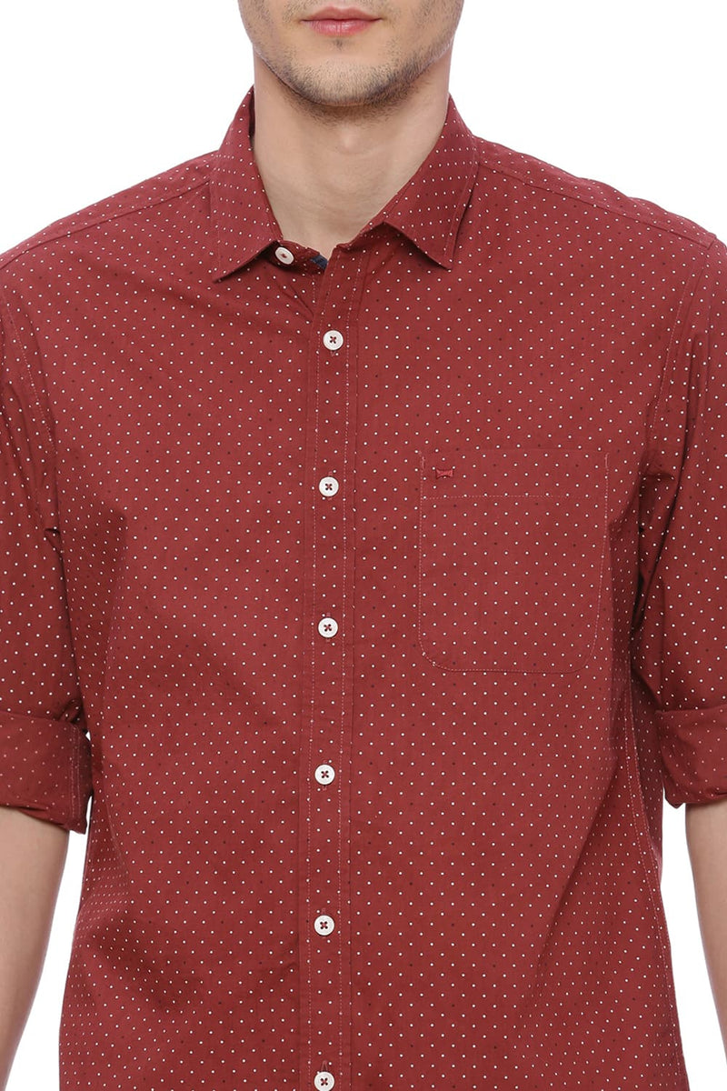 BASICS SLIM FIT PRINTED SHIRT