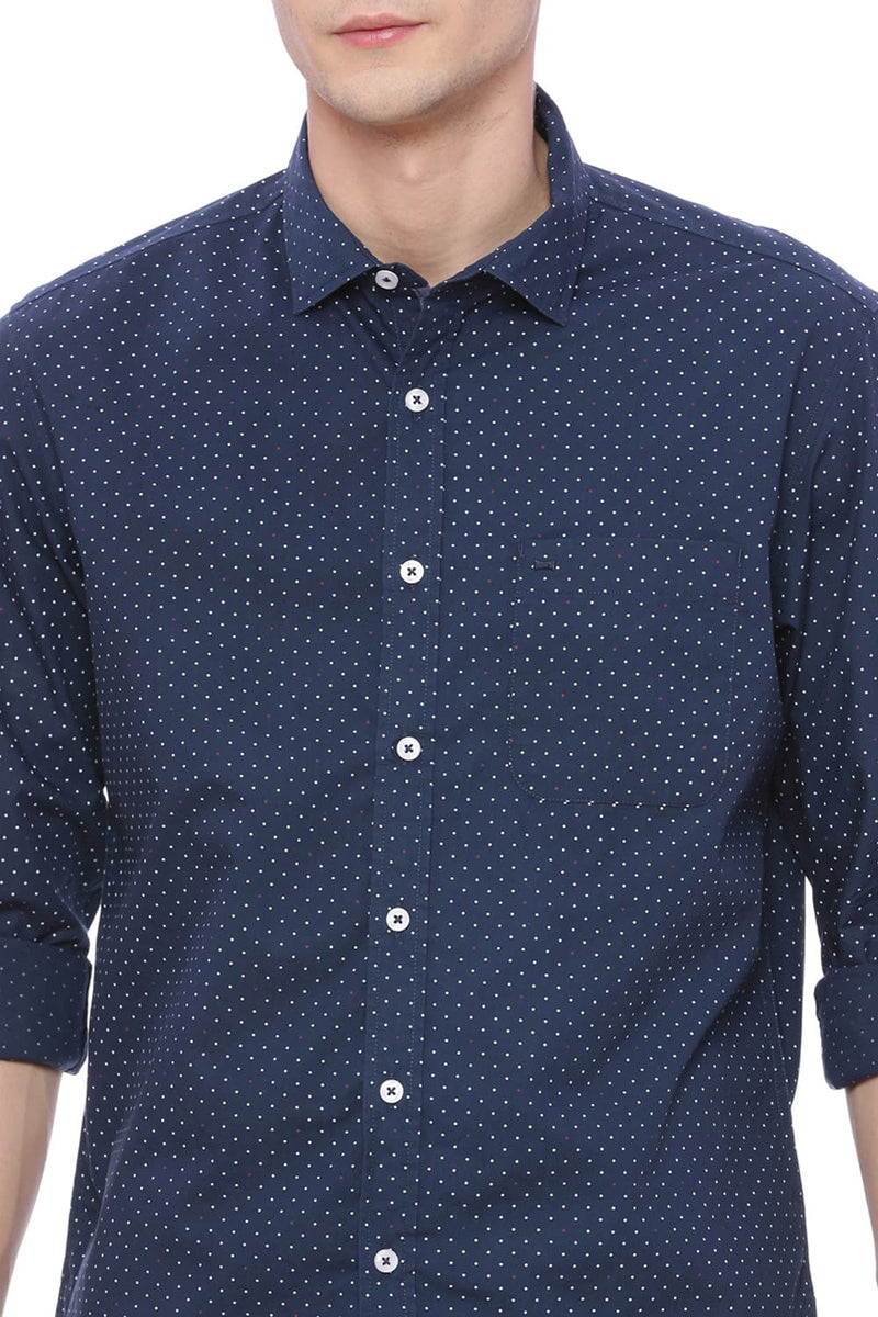 BASICS SLIM FIT PRINTED SHIRT