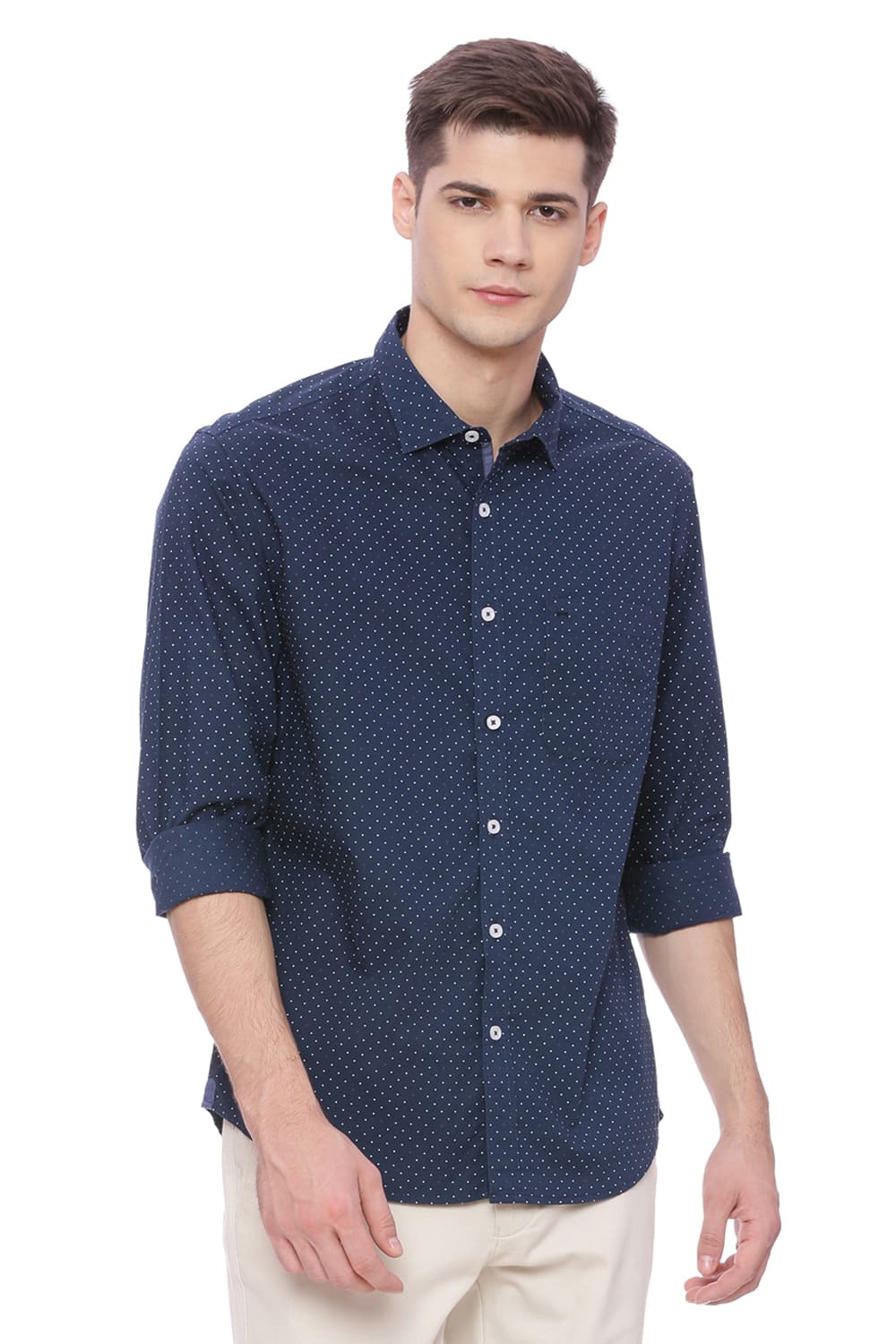 BASICS SLIM FIT PRINTED SHIRT