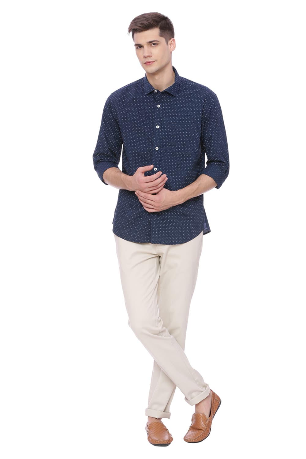 BASICS SLIM FIT PRINTED SHIRT