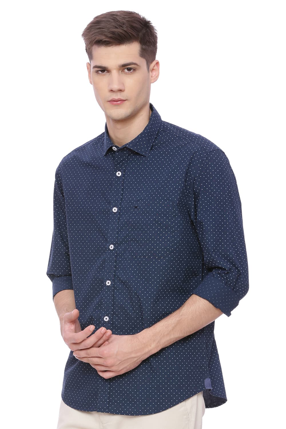 BASICS SLIM FIT PRINTED SHIRT