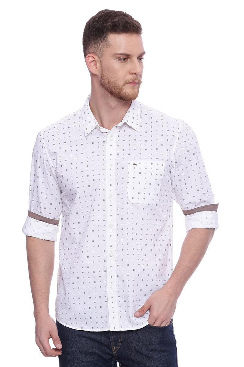 BASICS SLIM FIT PRINTED SHIRT