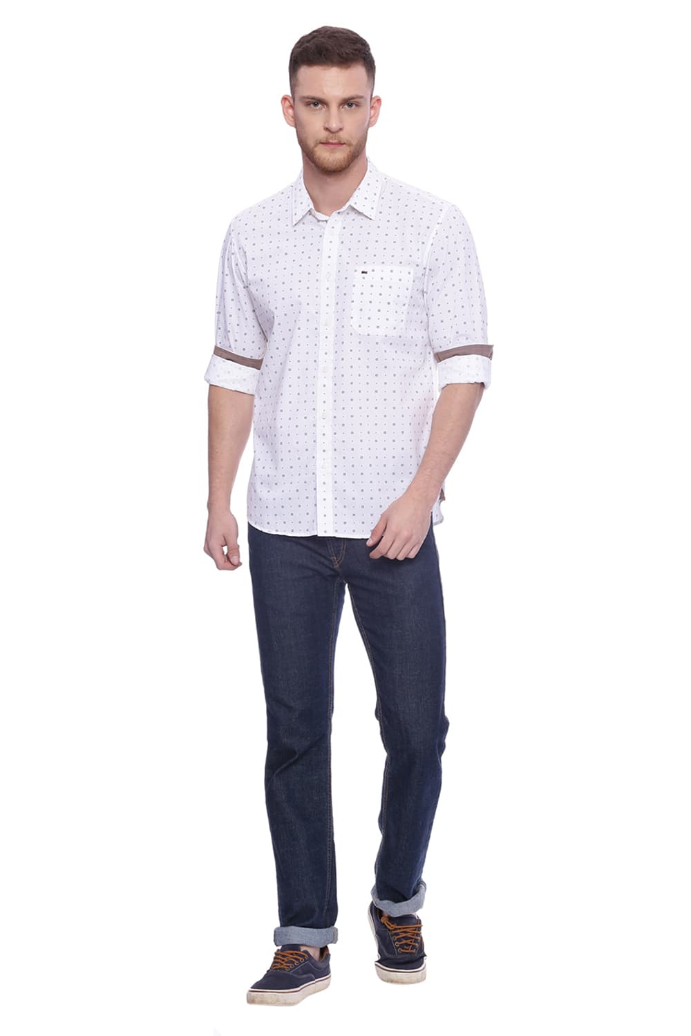 BASICS SLIM FIT PRINTED SHIRT