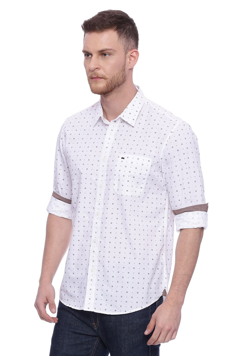 BASICS SLIM FIT PRINTED SHIRT