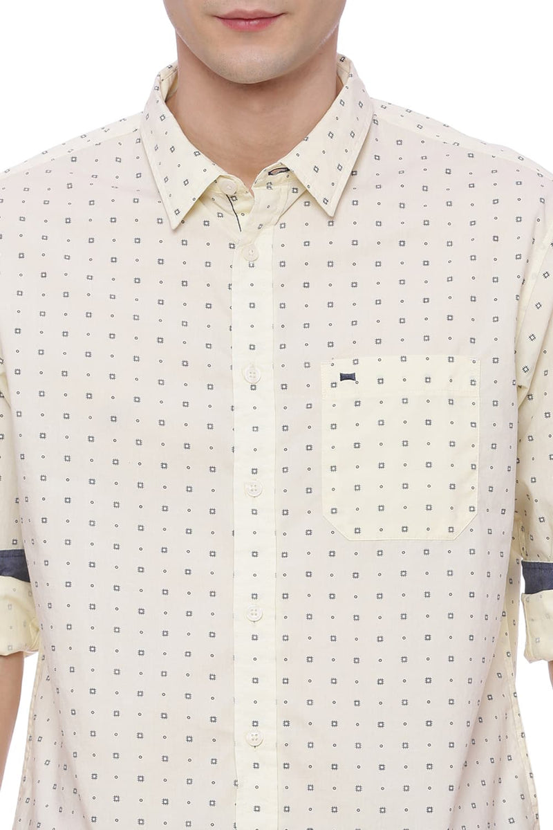 BASICS SLIM FIT PRINTED SHIRT