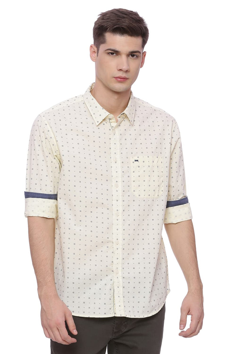 BASICS SLIM FIT PRINTED SHIRT