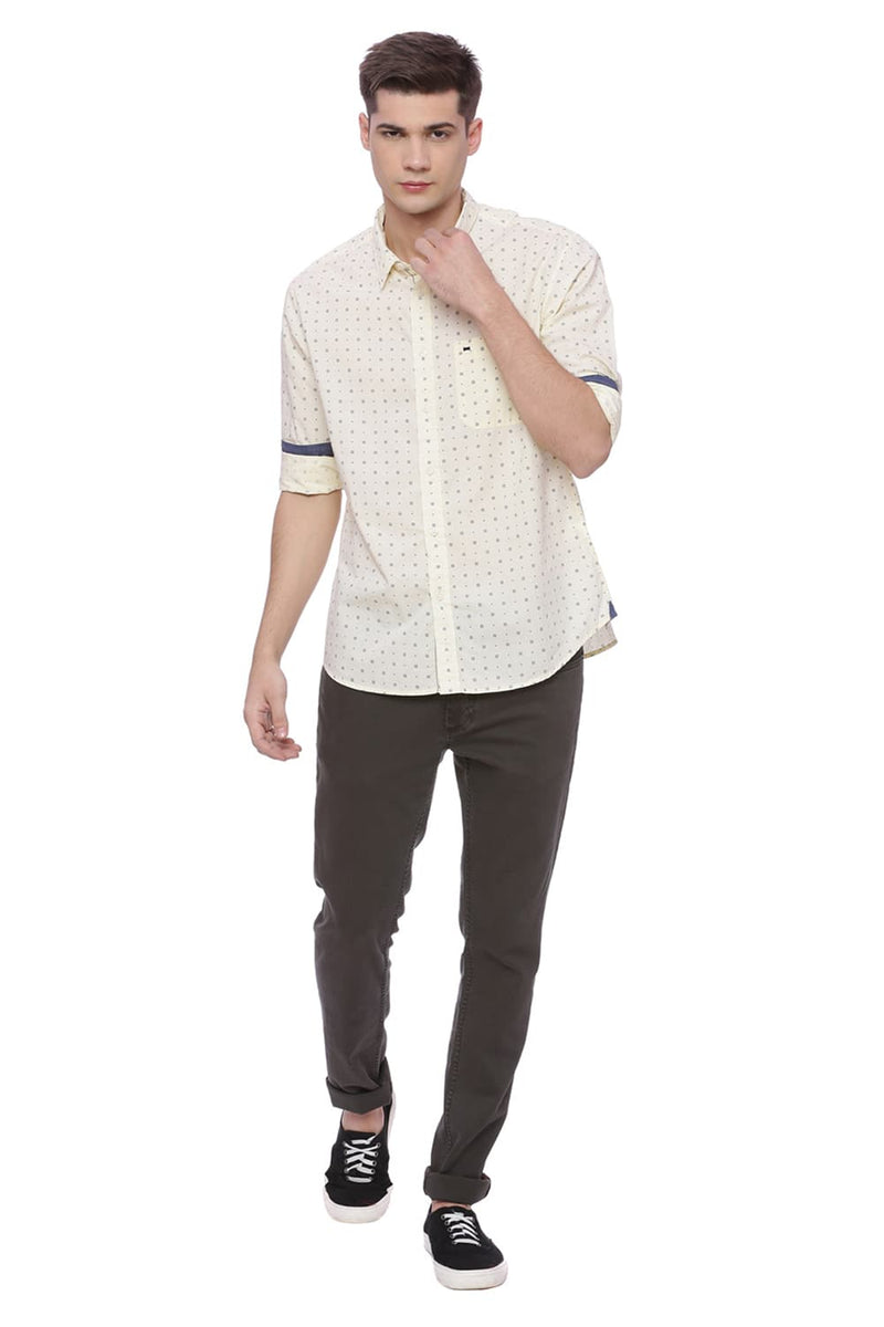 BASICS SLIM FIT PRINTED SHIRT