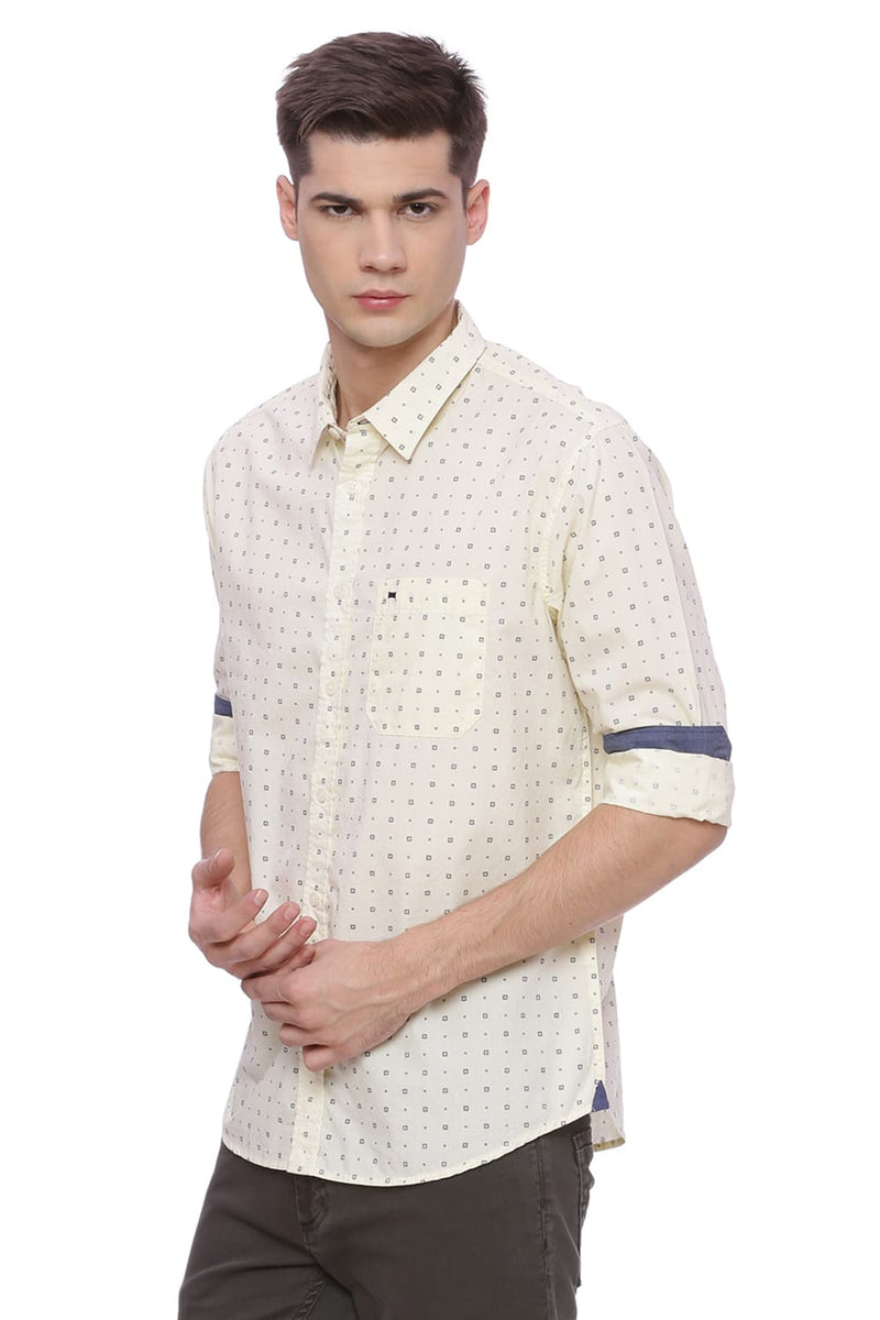 BASICS SLIM FIT PRINTED SHIRT