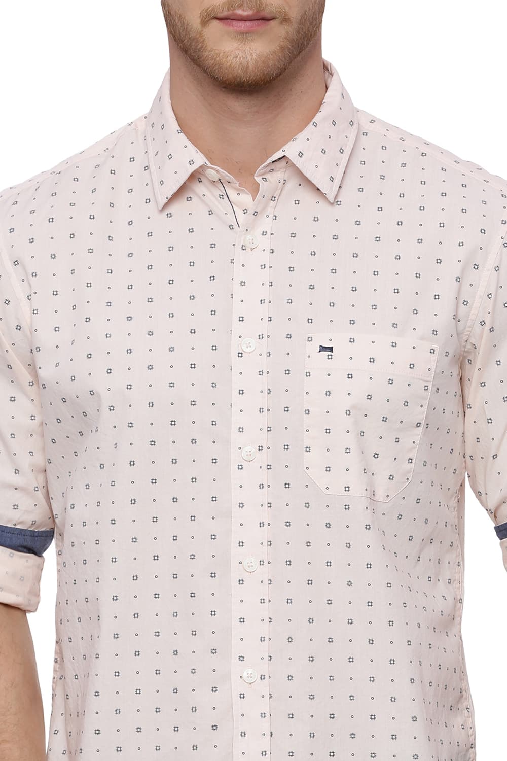 BASICS SLIM FIT PRINTED SHIRT